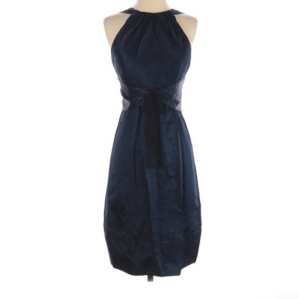 Vera Wang Navy Silk Cocktail Dress Sz. 2